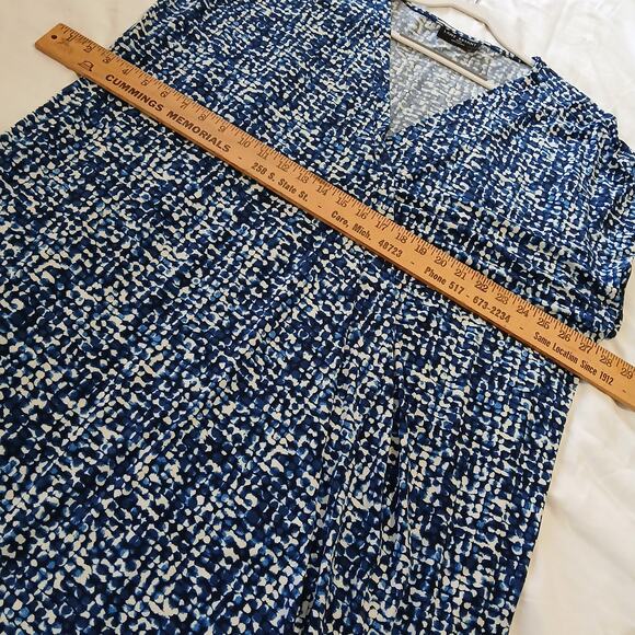 Lane Bryant 26/28 a line swing style blue multi-color geometric print sleeveless - Picture 8 of 11